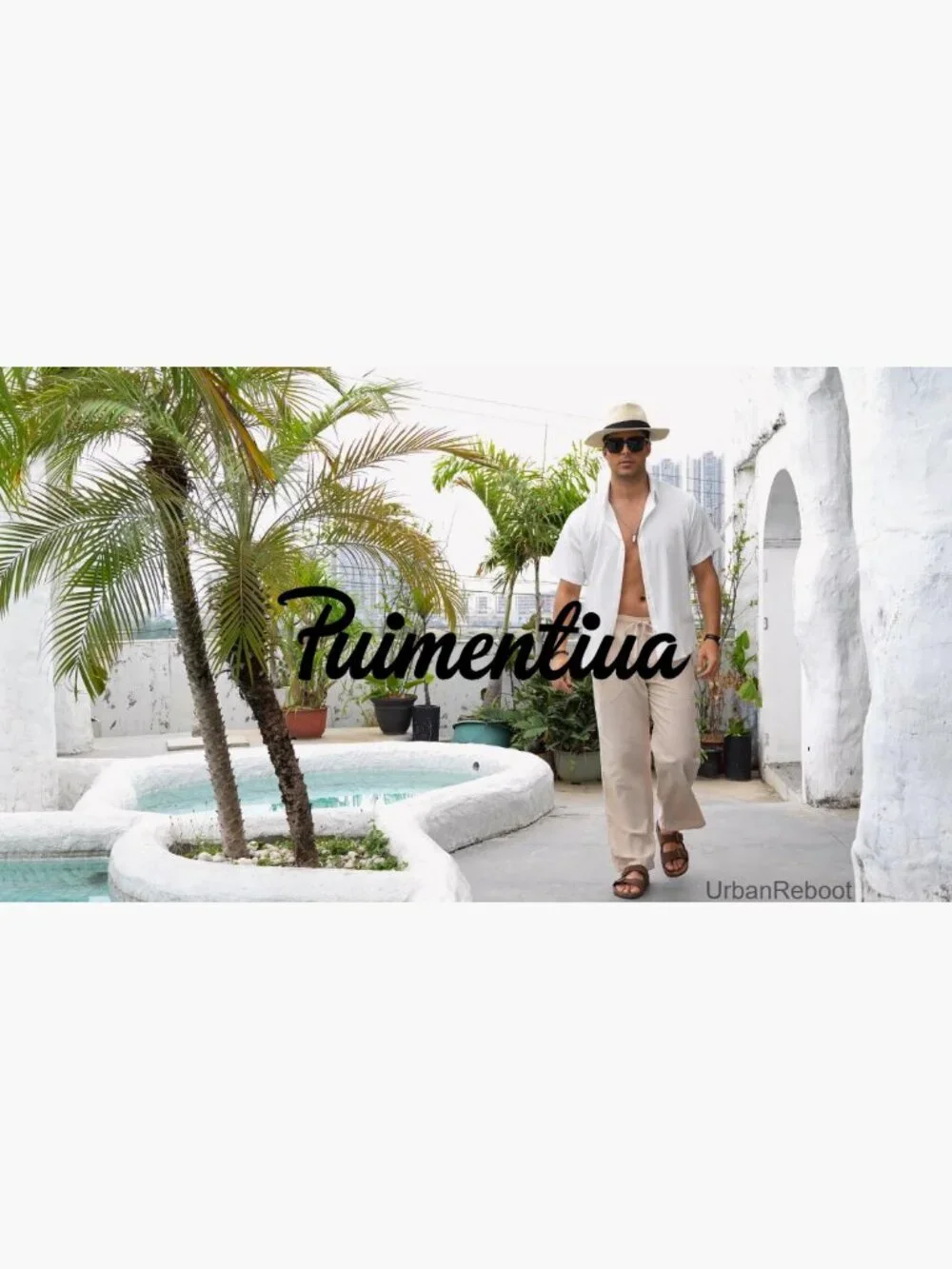 Men's Cotton Linen Casual Loose Fit Drawstring Waist Pants Summer Beach